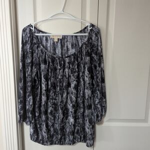 Michael Kors Black and Gray Blouse